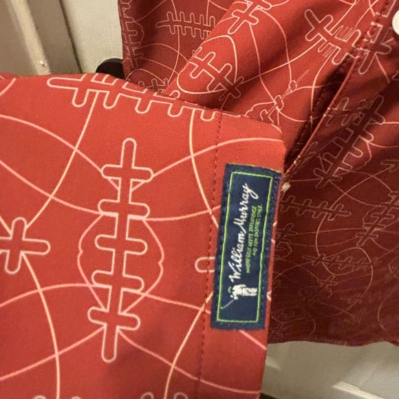 William Murray Men's Geometric Short Sleeve Button Down Golf Shirt XL Football - Picture 6 of 10